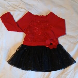 Youngland Red and Black Formal Kids Dress